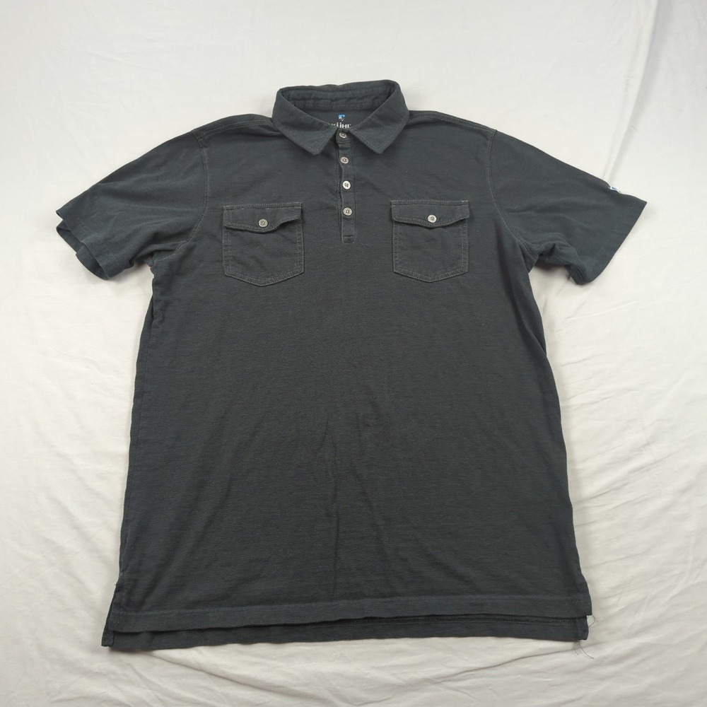 Kuhl Shirt Mens Medium Black Polo Casual Outdoor Hiking